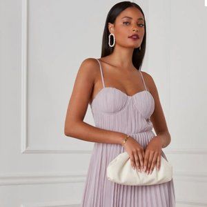 GUEST OF HONOR PLEATED MAXI DRESS